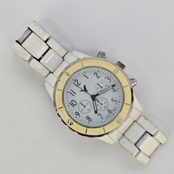 American Eagle Women's Watch 38MM White Dial White Bands 6" New Battery - Picture 3 of 12